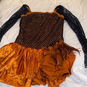 Black/burnt orange weissman brand dancing suit.